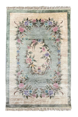 Hand-Knotted Chinese Vintage 100% silk Rug - #277-97529