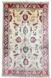 Authentic hand-knotted Afghani Chobi Rug on a cotton base featuring a traditional floral field design - #1907.