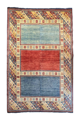 Hand-knotted #2504 Afghani Turkoman Kazak wool rug, featuring vibrant geometric motifs and durable wool on cotton base by AL-SHAHZADI HK LIMITED.