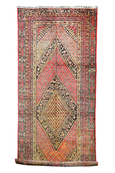 Hand-knotted antique Chinese Khotan rug featuring weathered gold and ochre botanical patterns - #440.