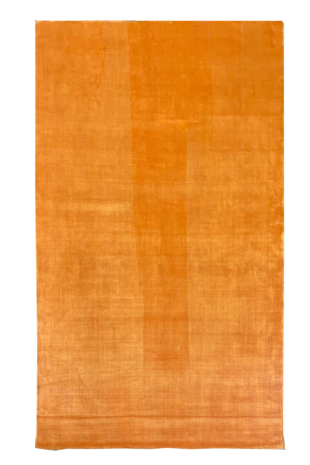 Lustrous handmade modern fire orange rug in 100% bamboo silk with a blazing metallic sheen #7770.