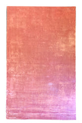 Lustrous handmade modern pink rug in 100% bamboo silk with a shimmering petal-soft sheen #7329.