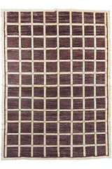 Hand-knotted Persian geometric Gabbeh rug in wool on a cotton foundation featuring bold nomadic motifs #6625.