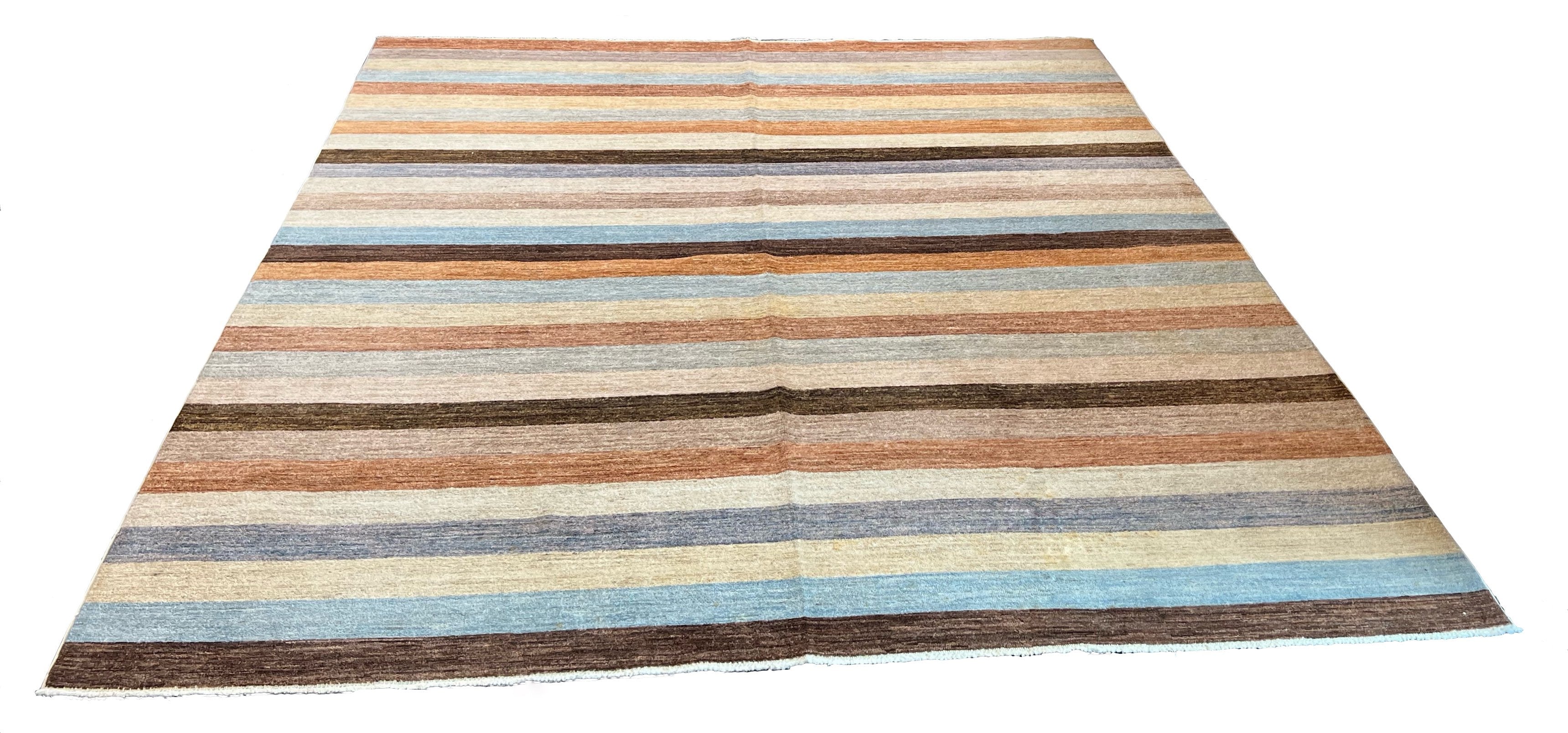 Hand-knotted Persian multi-color Gabbeh rug in 100% wool on a cotton foundation featuring vibrant geometric tribal motifs #59467.