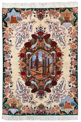 Hand-knotted Tabriz pictorial rug in 100% wool on a cotton base featuring ancient Persepolis ruins and the Tomb of Cyrus - #7248.