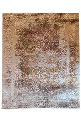 Luxury modern abstract rug in multi-color 60% bamboo silk and 40% wool with a bright artistic design - #6176-CLA-120.