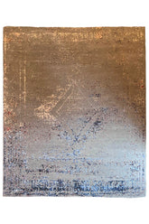 Luxury modern abstract rug in multi-color 60% bamboo silk and 40% wool with a bright artistic design - #6199-CLA-116.