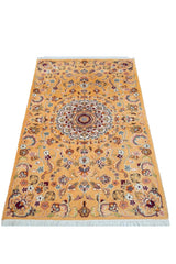 Authentic Pakistan single knot rug in rust and ivory hand-knotted wool #8401 for high-end tribal decor.