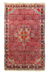 Authentic #7571 Persian Bidjar wool rug with traditional Herati pattern, hand-knotted on cotton base by AL-SHAHZADI HK LIMITED