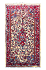 Authentic #7570 Persian Qiyasabad wool rug with traditional tribal geometric motifs, hand-knotted on cotton base by AL-SHAHZADI HK LIMITED.