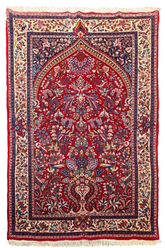 Authentic #7559 Persian Sarooq wool on cotton base rug with traditional floral patterns by AL-SHAHZADI HK LIMITED.