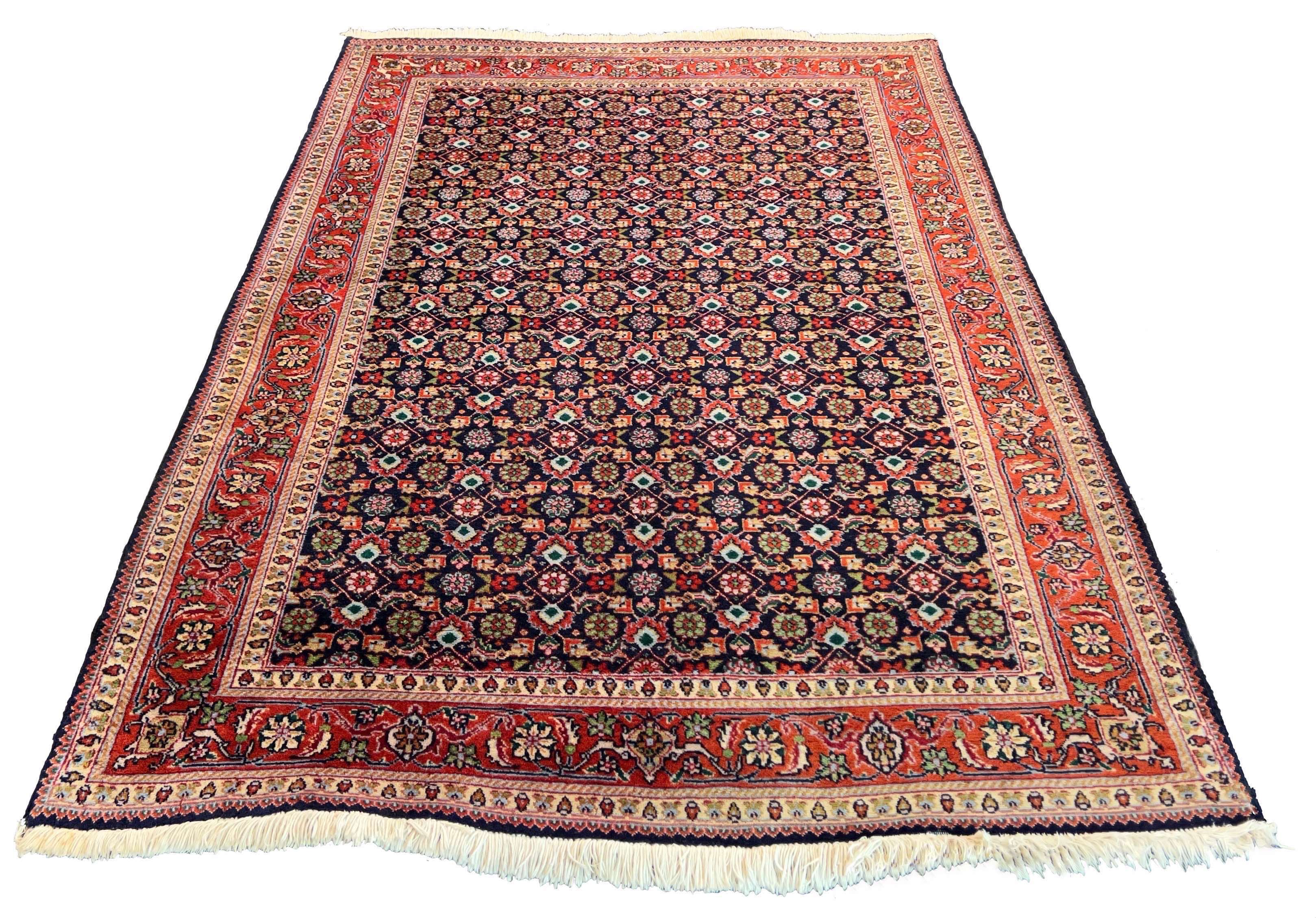 Authentic #7566 Persian Tabriz wool on cotton base rug with Mahi design by AL-SHAHZADI HK LIMITED.