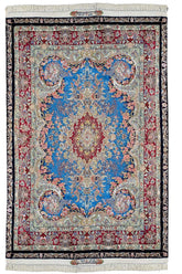 Exquisite #6950 Persian Tabriz rug by Abi Noenfer, premium wool on silk base with intricate floral details and masterful craftsmanship by AL-SHAHZADI HK LIMITED (6'6" x 4'9").