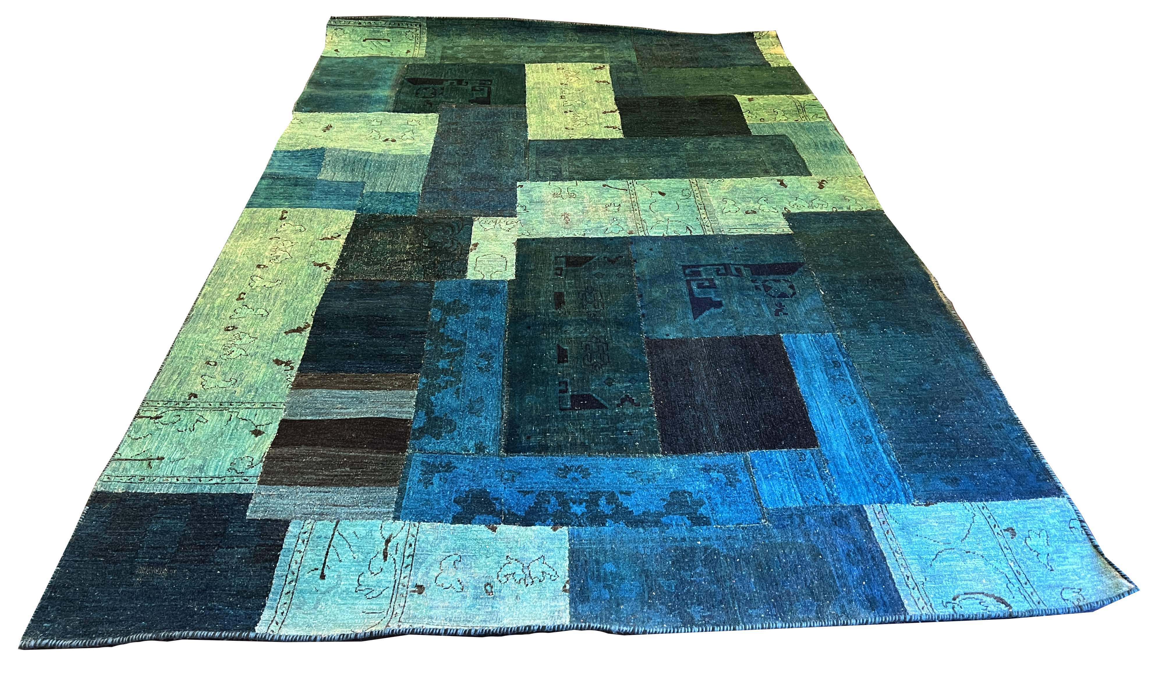 High-intent Vintage Afghani & Persian Patchwork Rug featuring a unique hand-stitched tribal mosaic design - #5276.