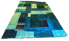 High-intent Vintage Afghani & Persian Patchwork Rug featuring a unique hand-stitched tribal mosaic design - #5276.