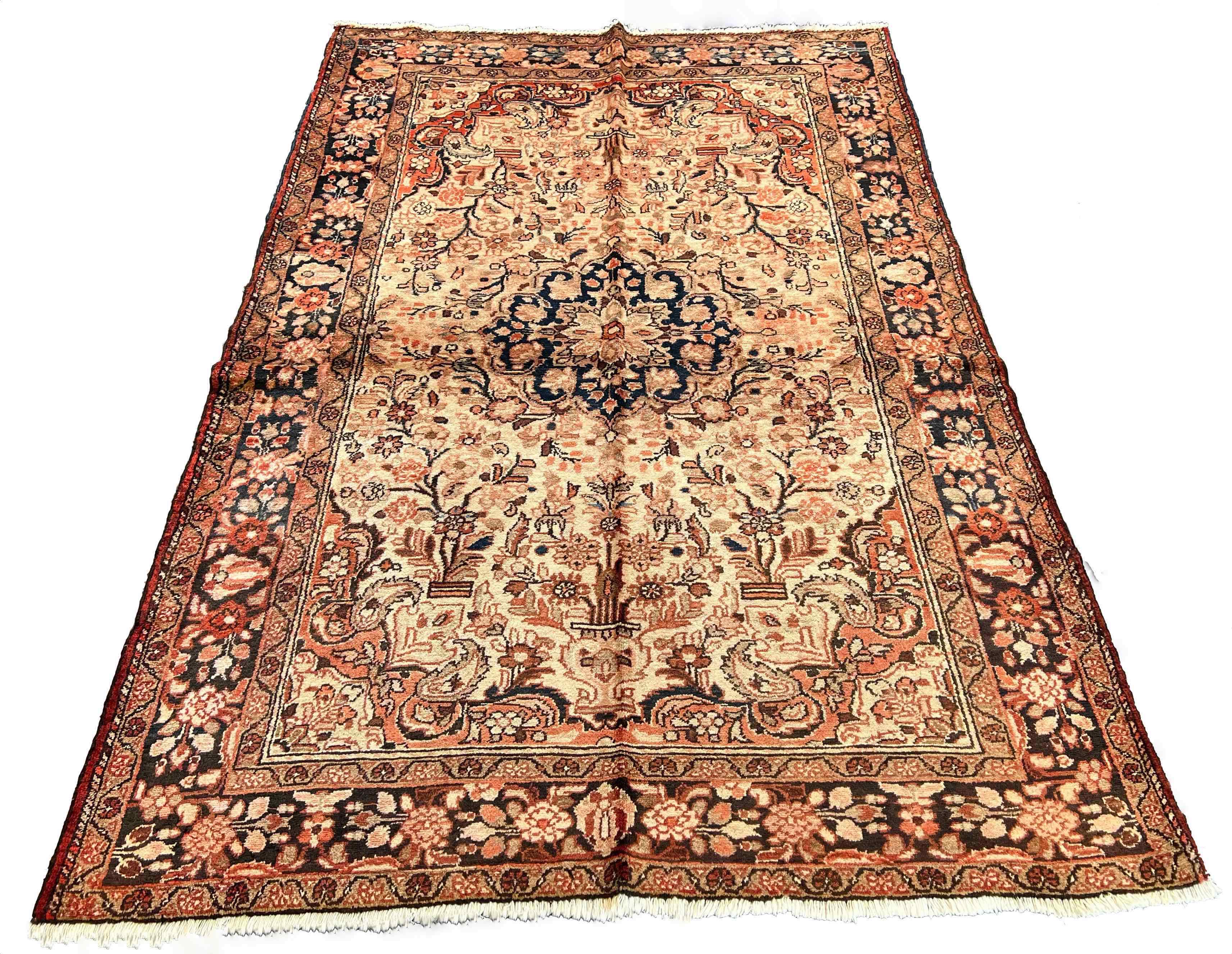 Authentic #7535 vintage Persian Afshar wool on cotton base rug with nomadic tribal motifs by AL-SHAHZADI HK LIMITED.