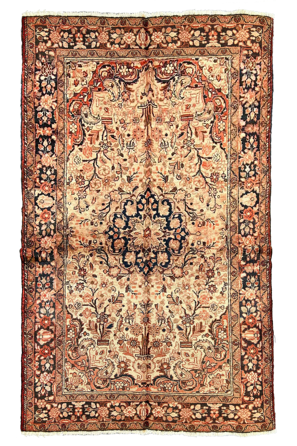 Authentic #7535 vintage Persian Afshar wool on cotton base rug with nomadic tribal motifs by AL-SHAHZADI HK LIMITED.