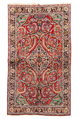 Authentic #7547 vintage Persian Afshar wool on cotton base rug with tribal geometric patterns by AL-SHAHZADI HK LIMITED.