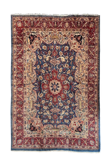 Authentic #8200 Vintage Persian Kashmar rug with Zirhaki archaeological design, hand-knotted wool on cotton base by AL-SHAHZADI HK LIMITED.