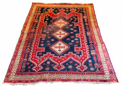 #164 Vintage Persian Afshar wool on cotton base
