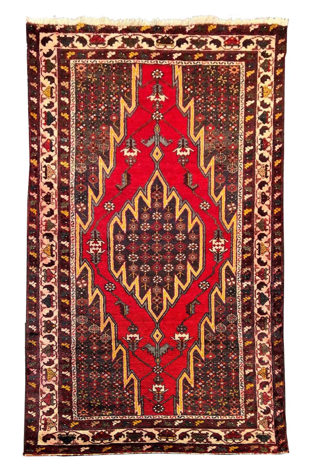 #2382 Afghani Turkoman Kazak wool on cottonbase
