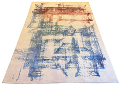 #6243-CLA-113 Modern multi color 60% bamboo silk & 40% wool