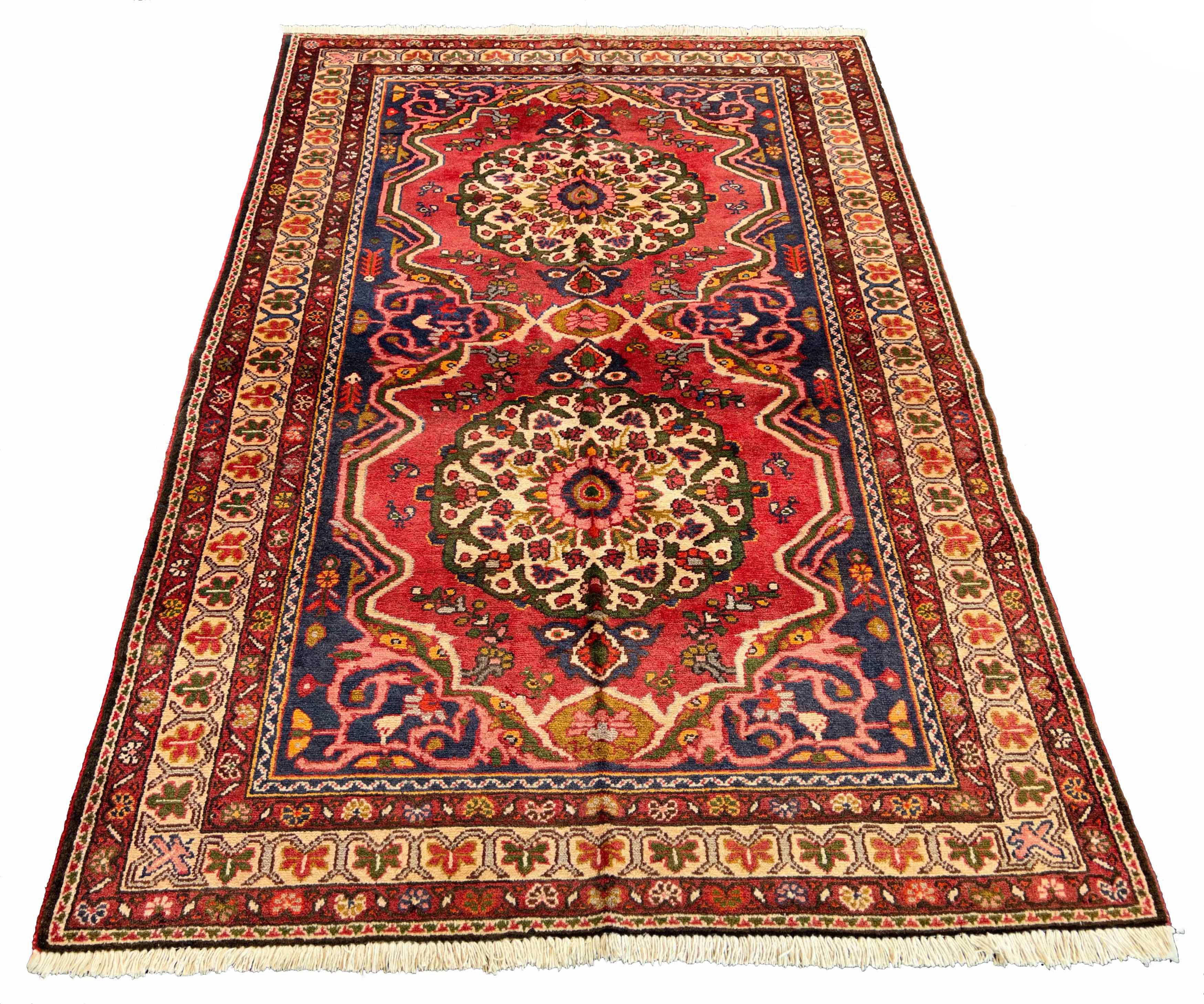 #7551 Vintage Persian Bakhtiar wool on cotton base