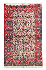 #7576 Vintage Persian Veramin wool on cotton base
