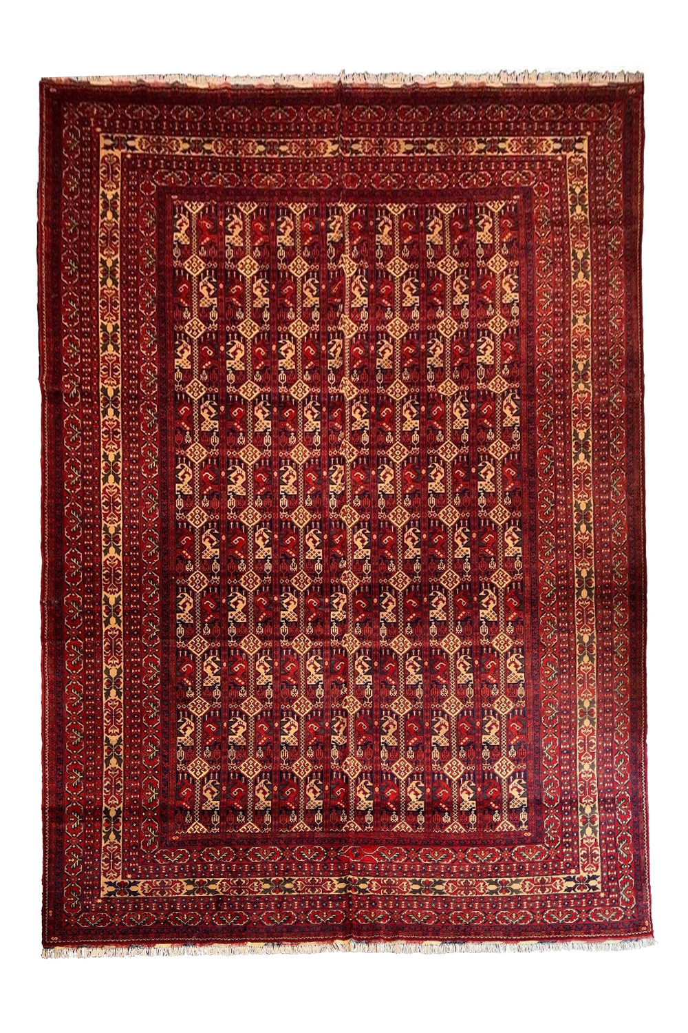 #786-8421 Afghani Beshir design wool on cotton base
