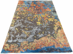 #8045 Modern multi color 60% bamboo silk & 40% wool