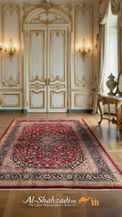 Hand-Knotted Persian Kashan Rug Wool On Cotton base - #8205