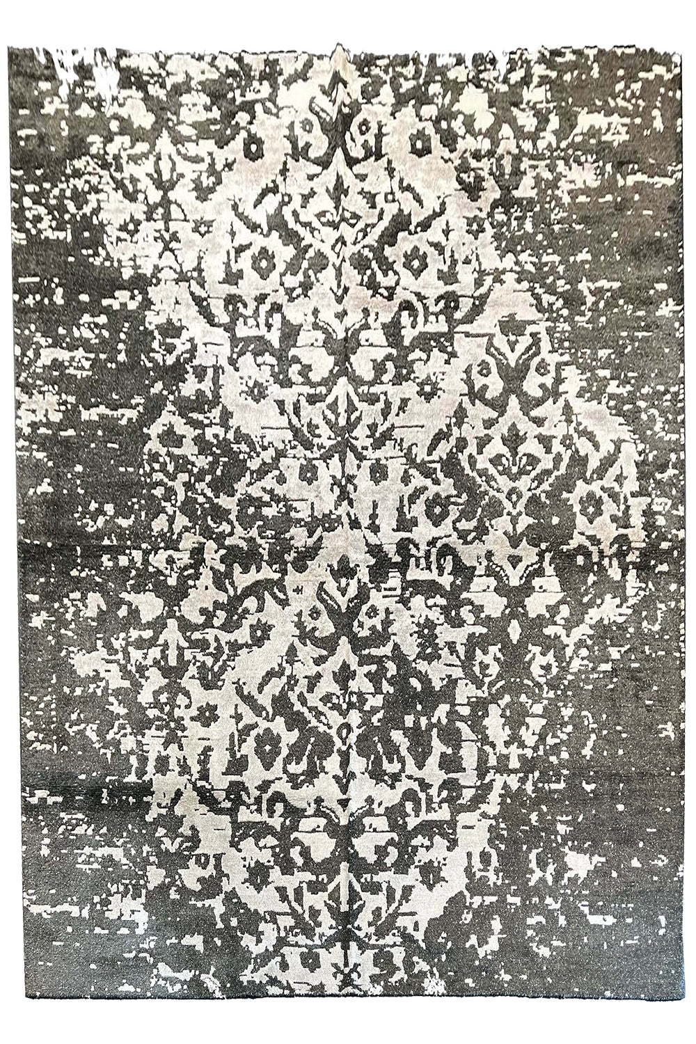 #6827 Modern silver & black 100% bamboo silk