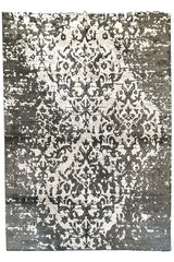 #6827 Modern silver & black 100% bamboo silk