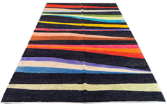 Hand-knotted Persian Zebra design Gabbeh rug in wool on a cotton foundation featuring bold tribal motifs #5926.