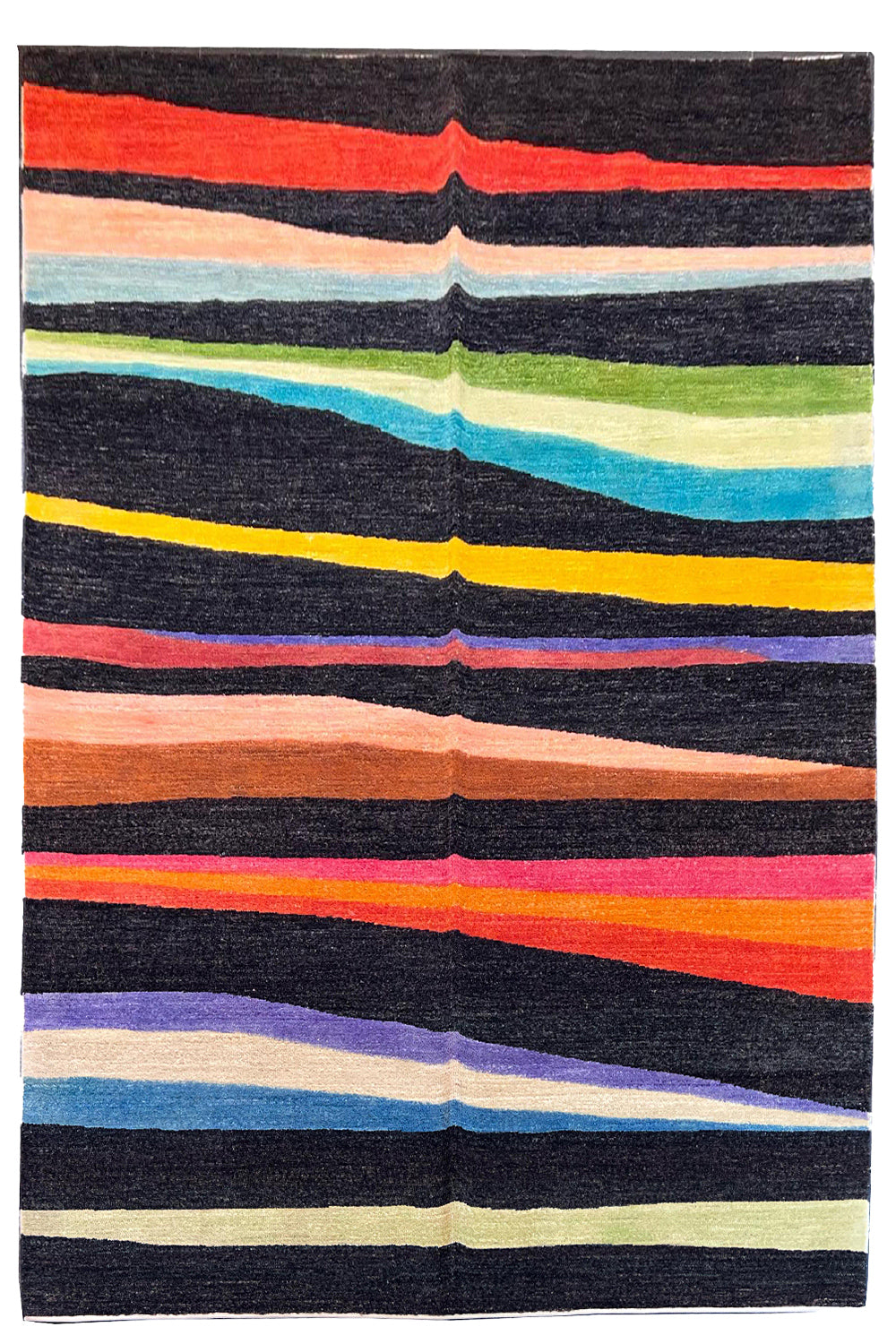 Hand-knotted Persian Zebra design Gabbeh rug in wool on a cotton foundation featuring bold tribal motifs #5926.