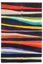 Hand-knotted Persian Zebra design Gabbeh rug in wool on a cotton foundation featuring bold tribal motifs #5926.