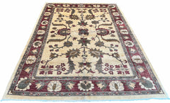 Authentic hand-knotted Afghani Chobi Rug on a cotton base featuring a traditional floral field design - #1917.