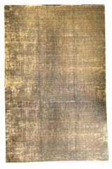 Lustrous handmade modern 100% bamboo silk rug with radiant light-reflecting textured abrash #8083.