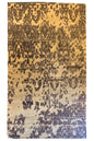 Lustrous handmade modern rug in 100% bamboo silk with a distressed beige and brown abstract design #7816.