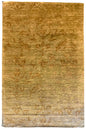 Hand-knotted modern rug in 100% bamboo silk with a radiant gold metallic luster - #7797.