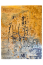 Hand-knotted modern artisan rug with luminous multi-color botanical silk and wool textures - #YM-A-87.