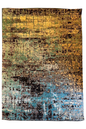Hand-knotted modern expressionist rug with artistic multi-color patterns in 60% bamboo silk and 40% wool - #YM-A-88.
