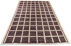 Hand-knotted Persian geometric Gabbeh rug in wool on a cotton foundation featuring bold nomadic motifs #6625.