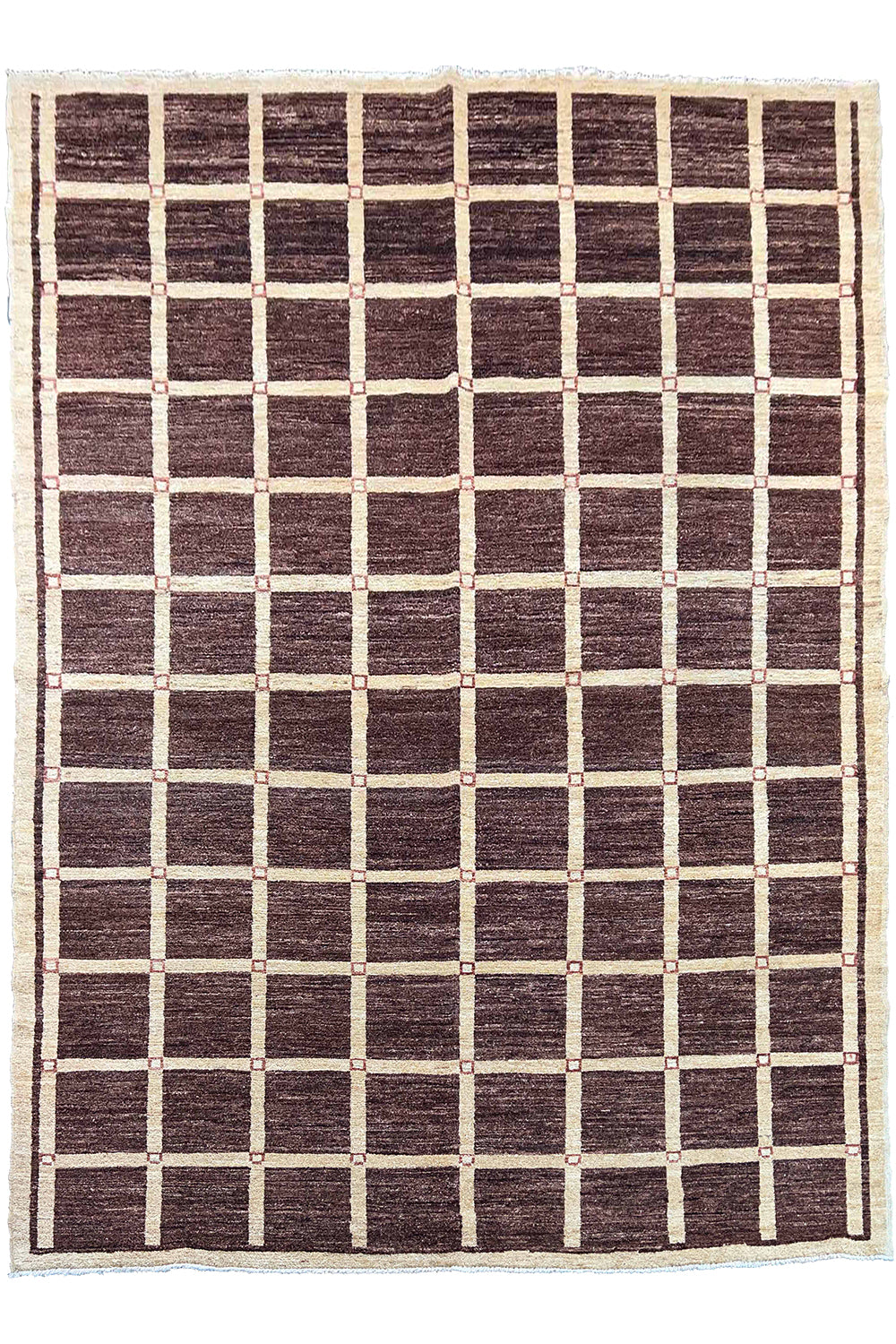 Hand-knotted Persian geometric Gabbeh rug in wool on a cotton foundation featuring bold nomadic motifs #6625.