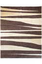 Hand-knotted Persian Zebra design Gabbeh rug in cream and chocolate brown wool on a cotton foundation #4540.