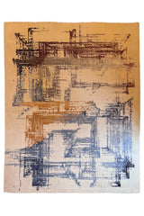 Luxury modern abstract rug in multi-color 60% bamboo silk and 40% wool with a bright artistic design - #6183-CLA-118.