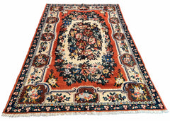 Moldavian Rug, Floral Pattern, Rose Motif, Vintage Style Carpet, Traditional Eastern European, Wool Rug Collection, AL-SHAHZADI HK LIMITED, #7569, Hand-Crafted, Decorative Floral Rug