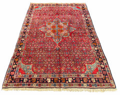 Authentic #7571 Persian Bidjar wool rug with dense all-over floral lattice design, hand-knotted on cotton base by AL-SHAHZADI HK LIMITED.