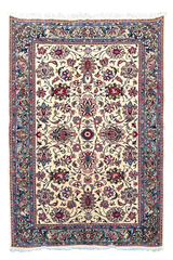Authentic #7557 Persian Qiyasabad wool rug on cotton base with traditional motifs by AL-SHAHZADI HK LIMITED.