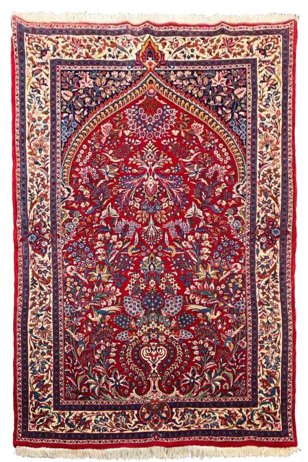 Authentic #7559 Persian Sarooq wool on cotton base rug with traditional floral patterns by AL-SHAHZADI HK LIMITED.